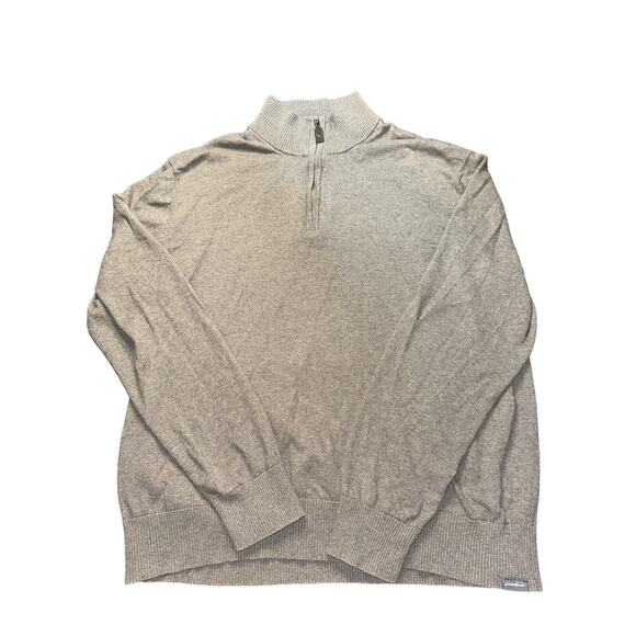 Eddie Bauer Mens Size XL Brown Oatmeal 1/2 Zip Pullover Sweater - Picture 2 of 5